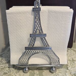 Napkin Holder - Eiffel Tower - Silver Tone